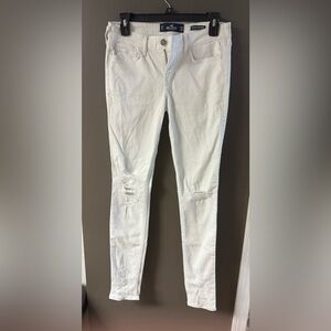 Hollister White Distressed Skinny Jeans